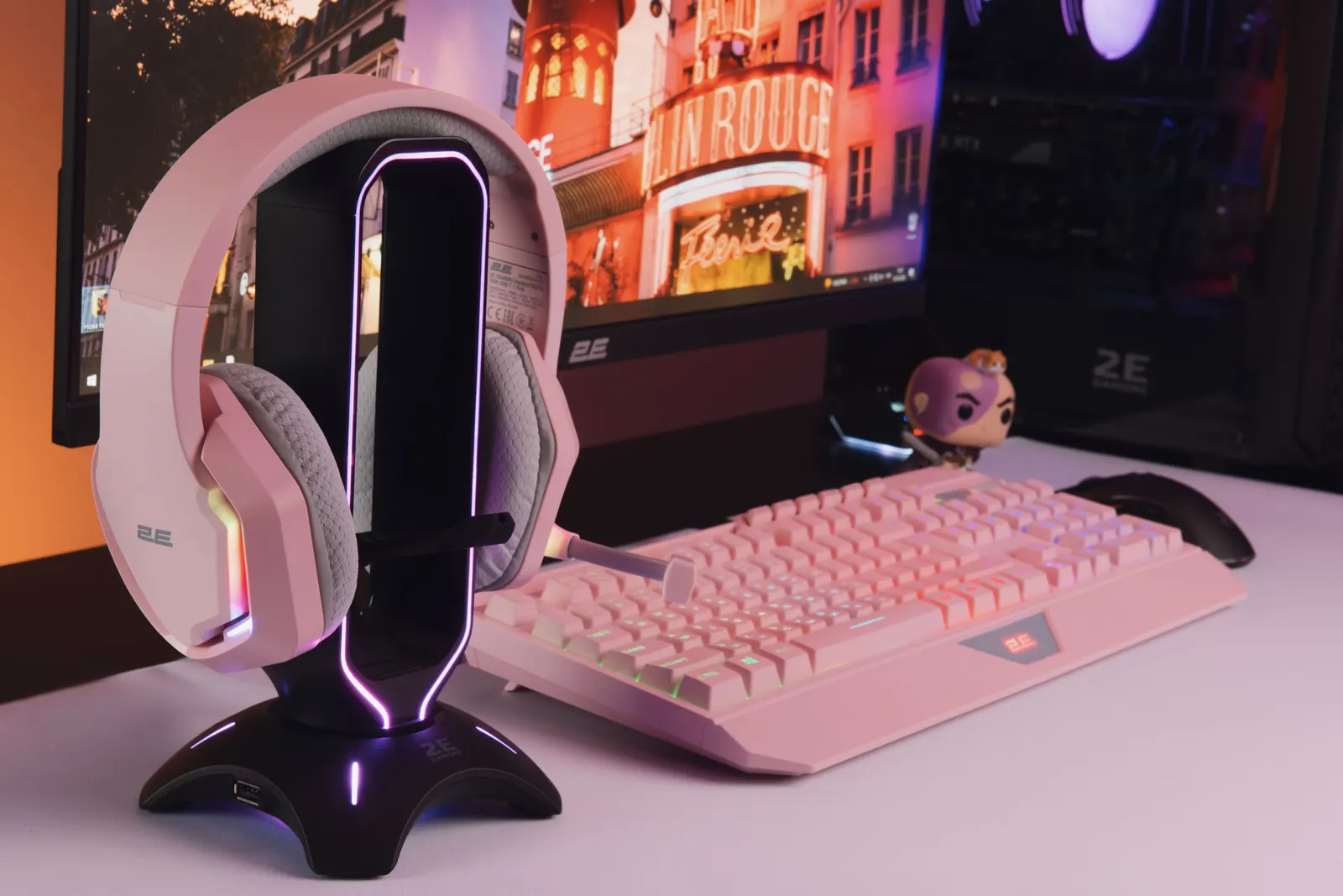 ყურსასმენი 2E GAMING Headset HG315, 7.1, USB-A, RGB, 2m, pink