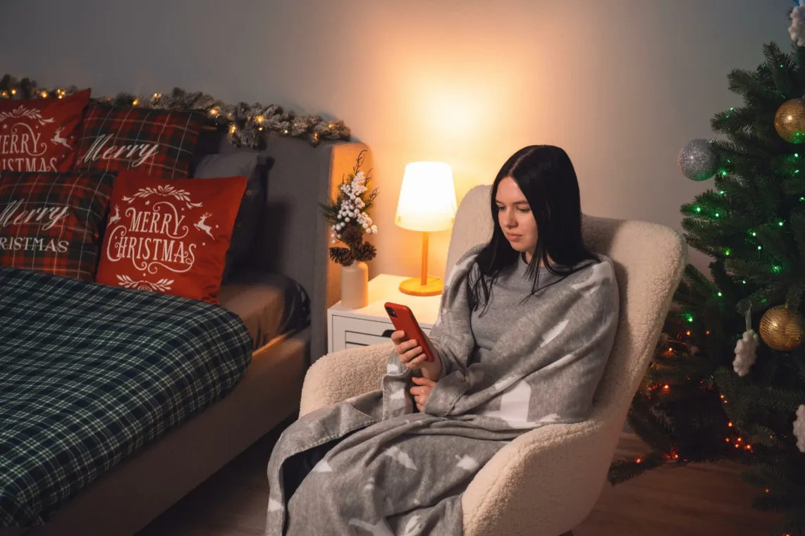 პლედი Ardesto Christmas Fleece blanket 130x160cm, 100% polyester, deer