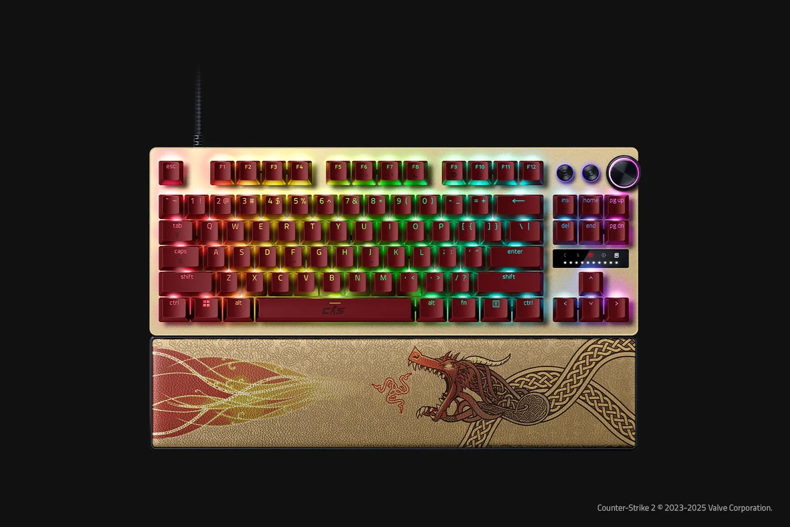 კლავიატურა Razer Keyboard Huntsman V3 Pro TKL, 84key Analog Optical Switches, USB-A, EN, RGB, Counter-Strike 2 Ed