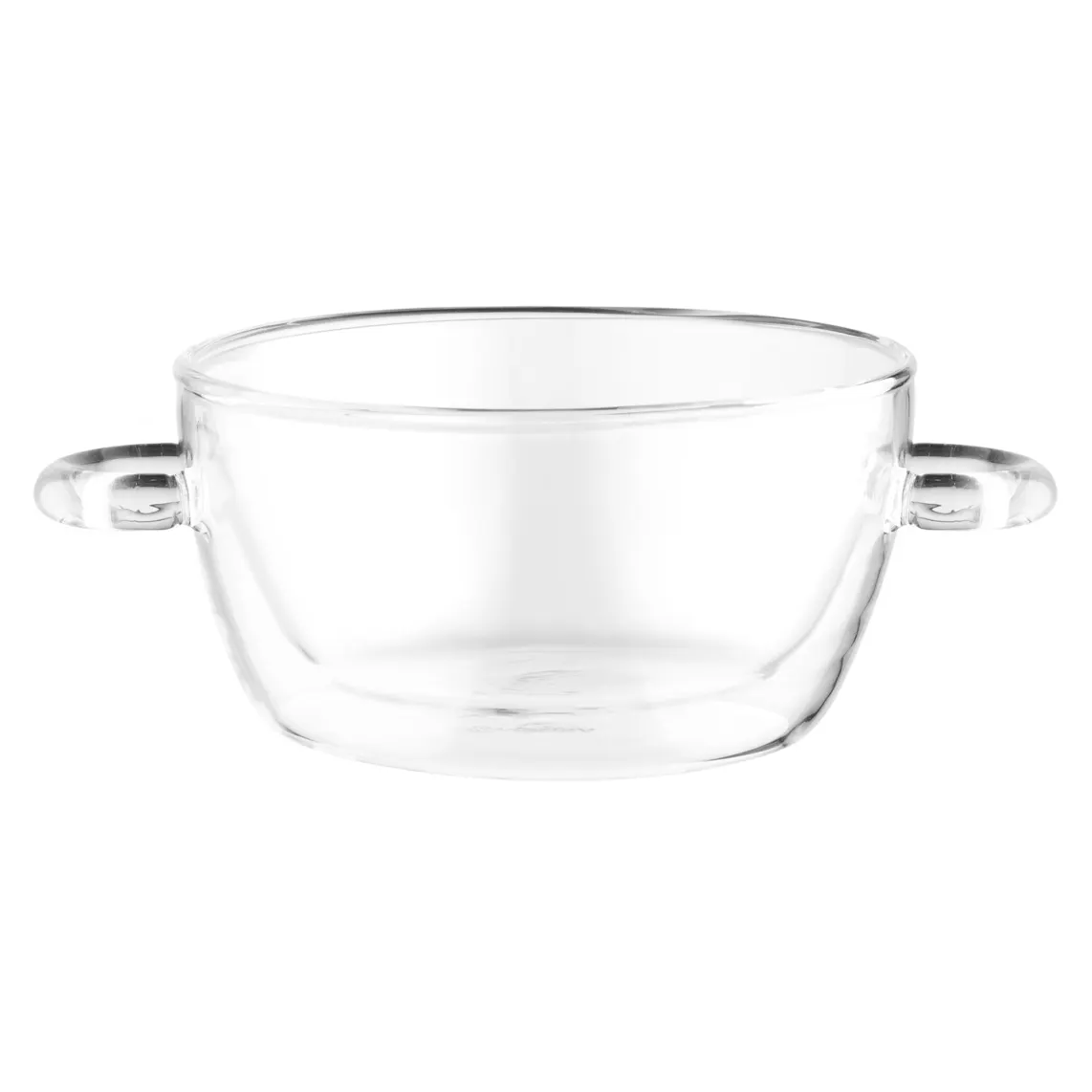 Double wall bowl with handles ARDESTO 500ml, borosilicate glass, transparent