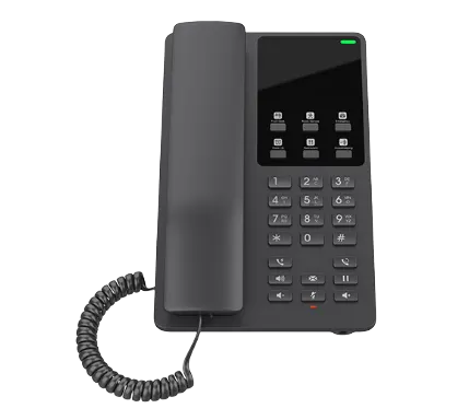 IP ტელეფონი Grandstream GHP621, Black Compact Hotel IP Phones, 2 lines, 2 SIP accounts, One 10/100 Mbsps Ethernet ports, PoE, No PSU included