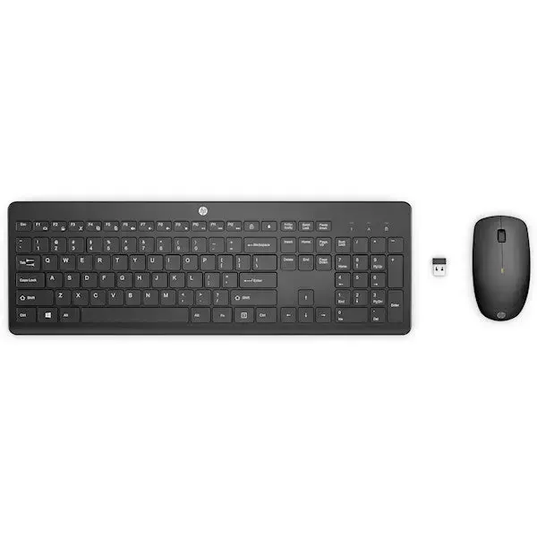 HP 230, HP, Wireless Mouse and Keyboard Combo, 2.4GHz, 1600 dpi, Black, 18H24AA.