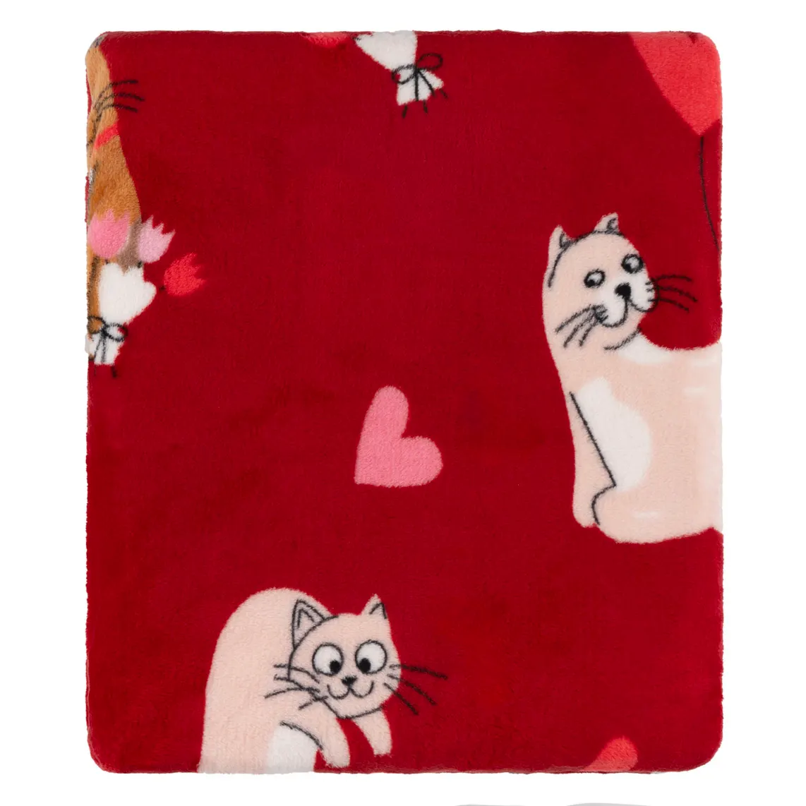 პლედი Ardesto Flannel blanket 160x200cm, 100% polyester, cats with hearts