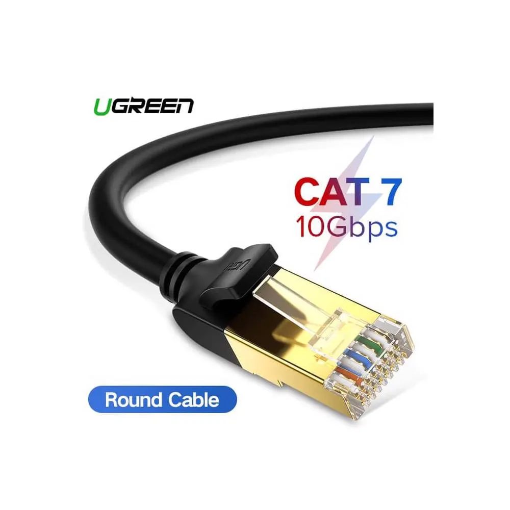 ქსელის კაბელი UGREEN NW107 (11268) Cat7 Patch Cord STP Ethernet Lan Cable 1m (Black)