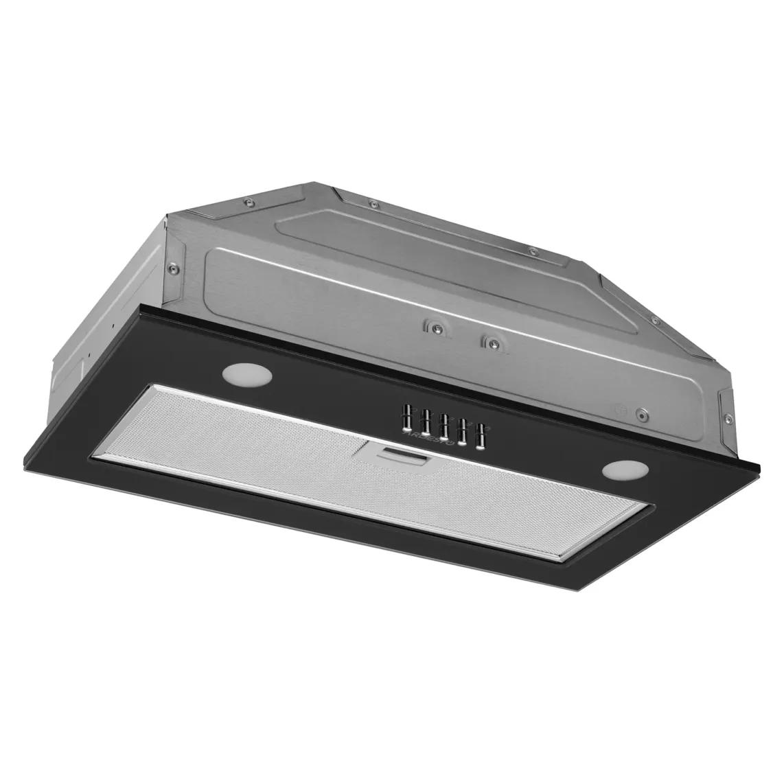 გამწოვი Ardesto Hood integrated, 52cm, 700m3h, glass, 2x1W LED, button, black
