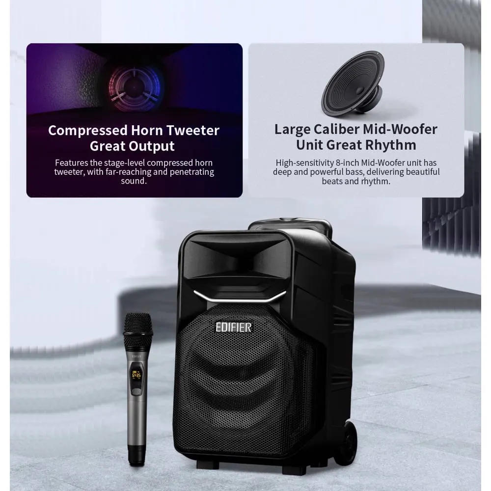 კარაოკე დინამიკი Edifier A3-8s, Bluetooth , USB, Party Trolley Speaker, Black