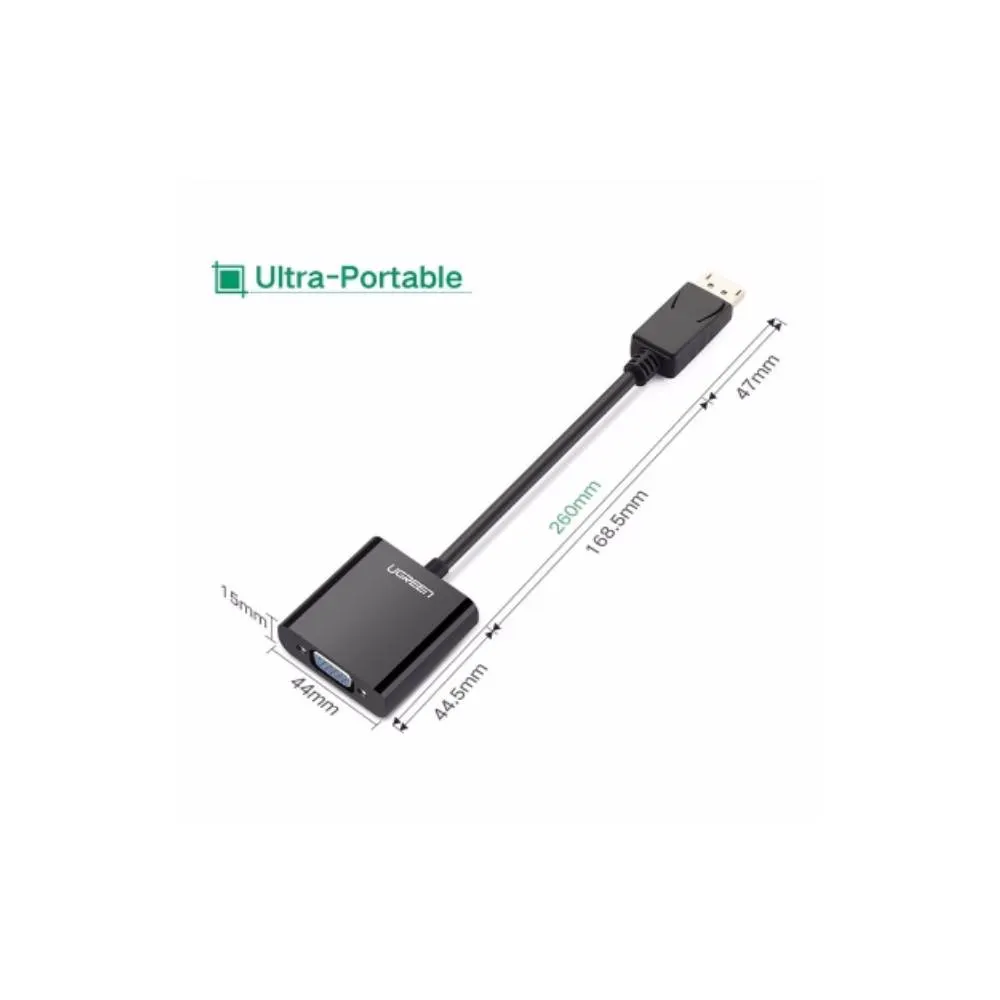 Adapter UGREEN DP109 (20415) DisplayPort to VGA Converter, Black