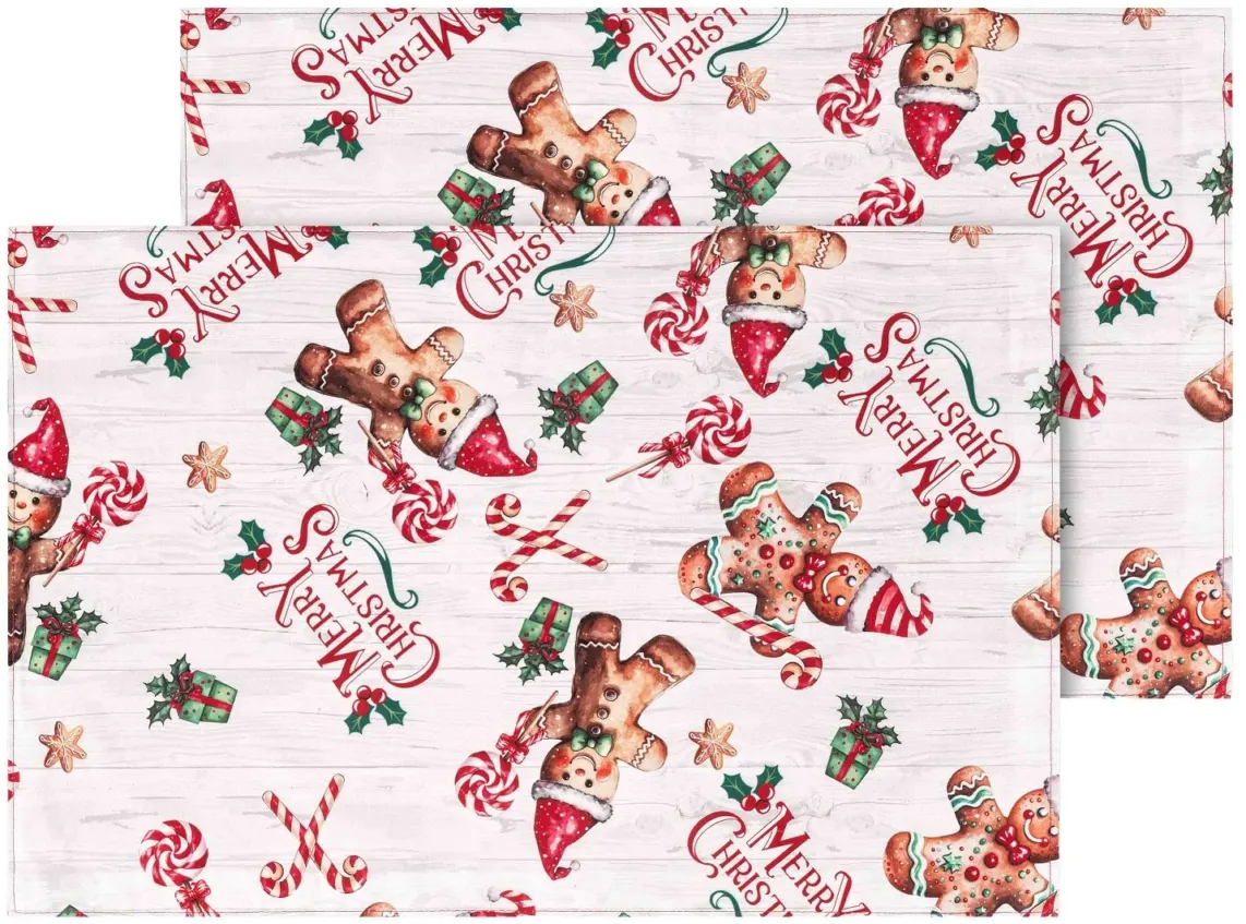 სუფრის ხელსახოცი Ardesto Serving napkin set Christmas Gingerbread 30x45cm, 2pcs, 100% polyester, red
