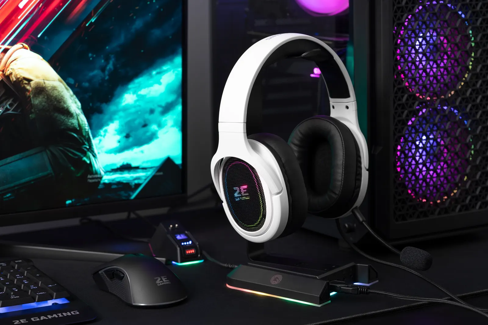 ყურსასმენი 2E GAMING Headset HG330 RGB USB 7.1 White