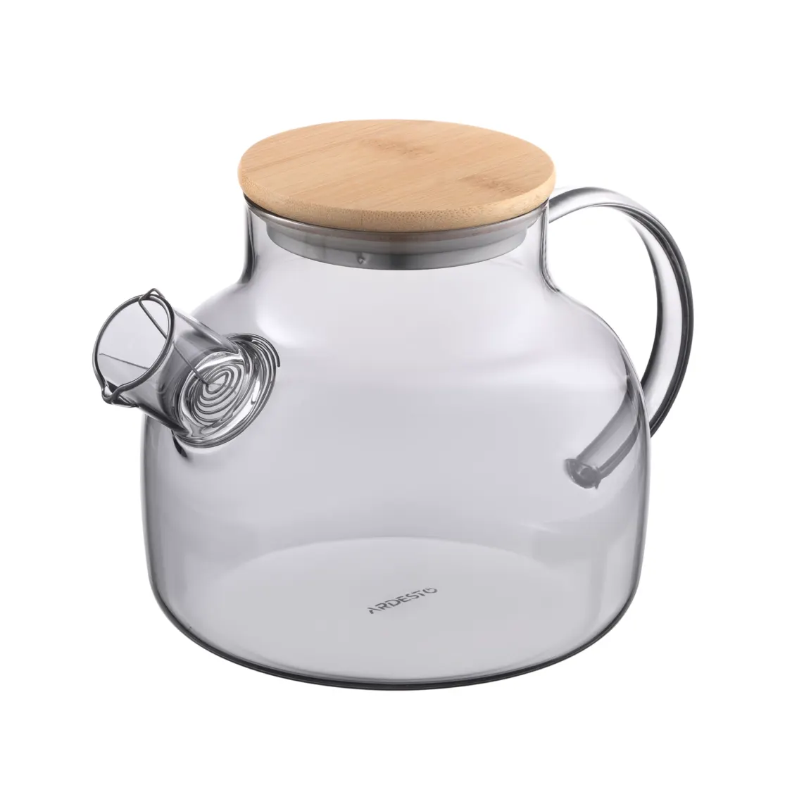 ჩაიდანი Teapot ARDESTO Graphite 1000ml, borosilicate glass, bamboo, grey