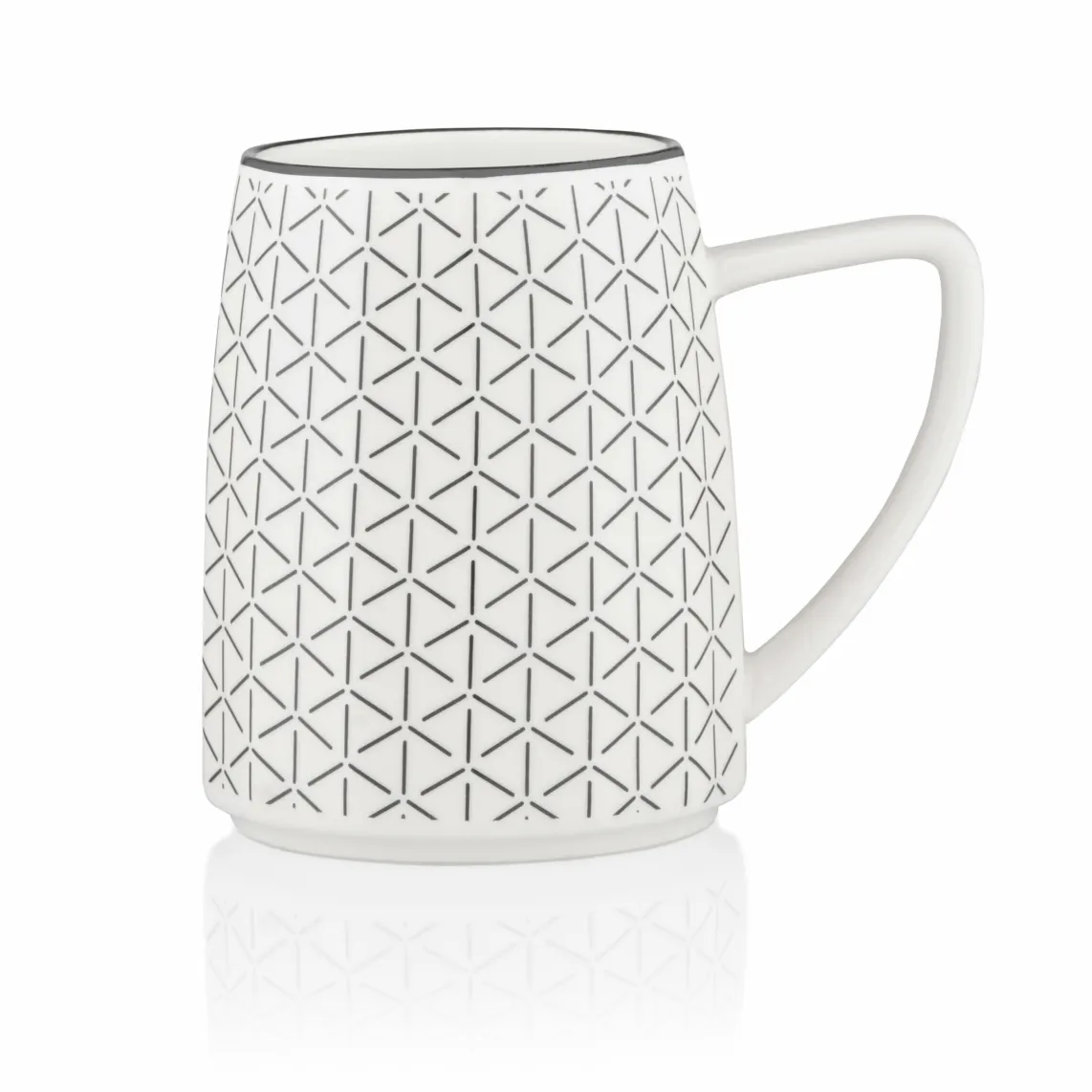 კათხა Mug ARDESTO Lamberto, 360ml, porcelain, white-gray