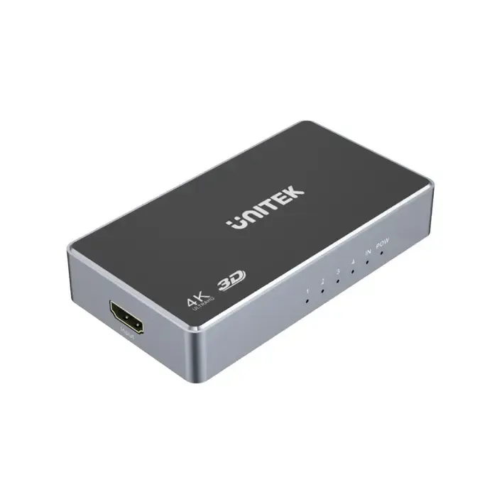 KVM/HDMI სვიჩი V1109A, UNITEK 4K HDMI 1.4b Splitter 1 In 4 Out, Color: Space Grey and Black