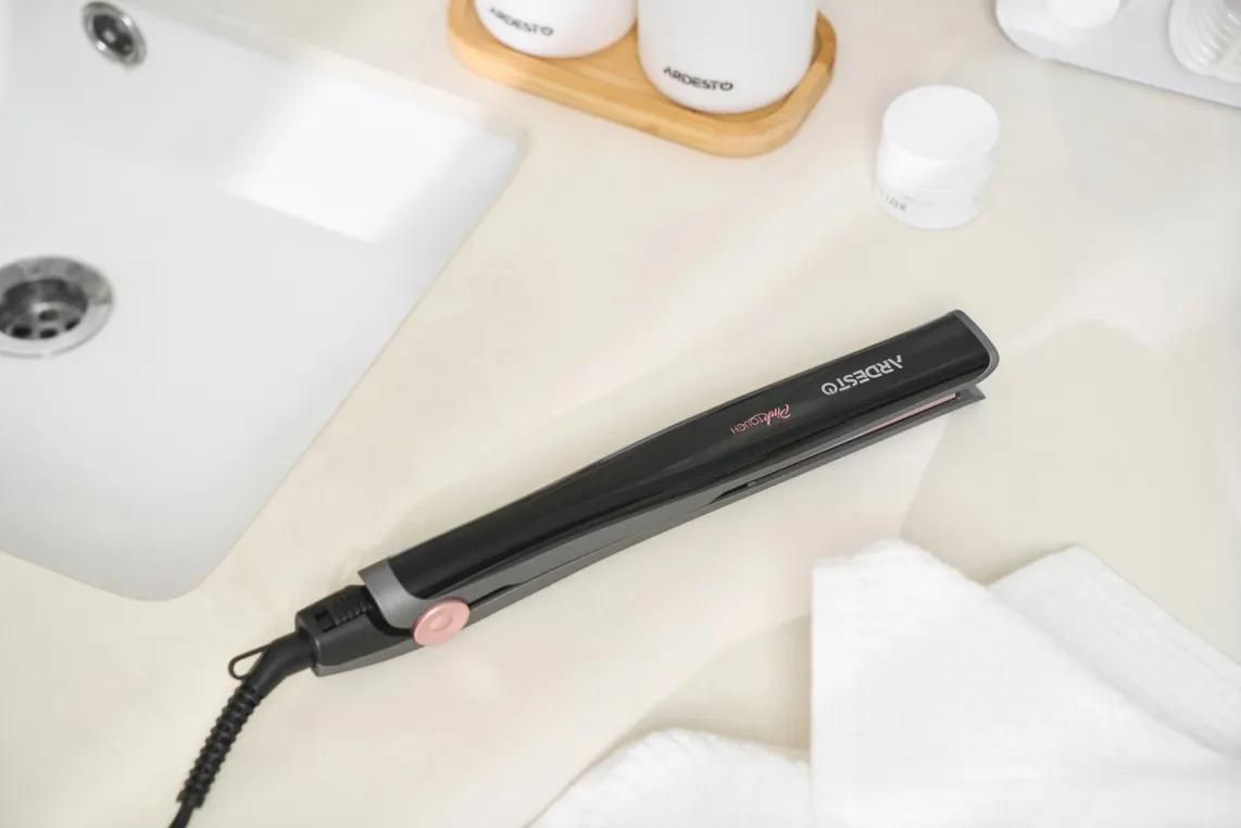 თმის უთო Ardesto Hair straightener Pink Touch, 32W, 110-200C, ceramics, gray+pink