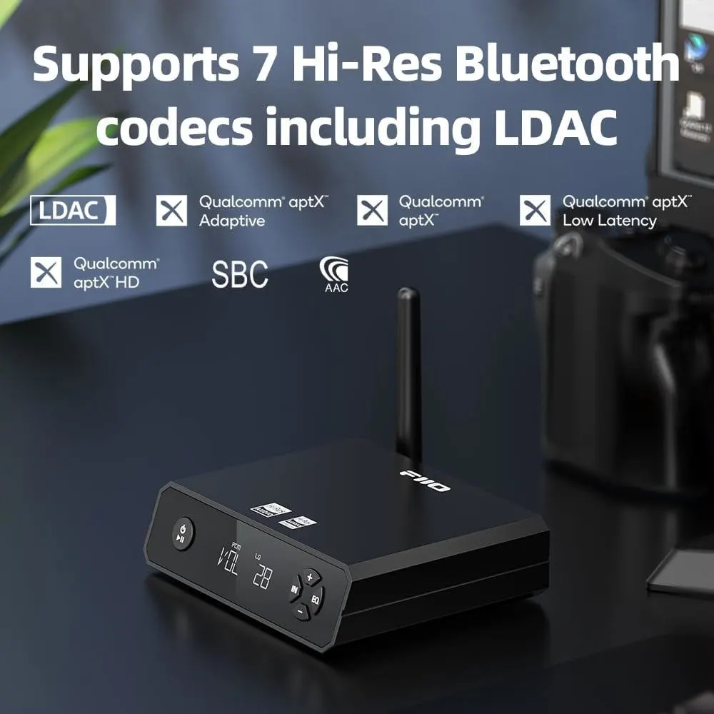 DAC მიმღები FiiO BR13 Type-C, Optical, Coaxial, RCA, Hi-Res Bluetooth DAC Audio Transceiver Black