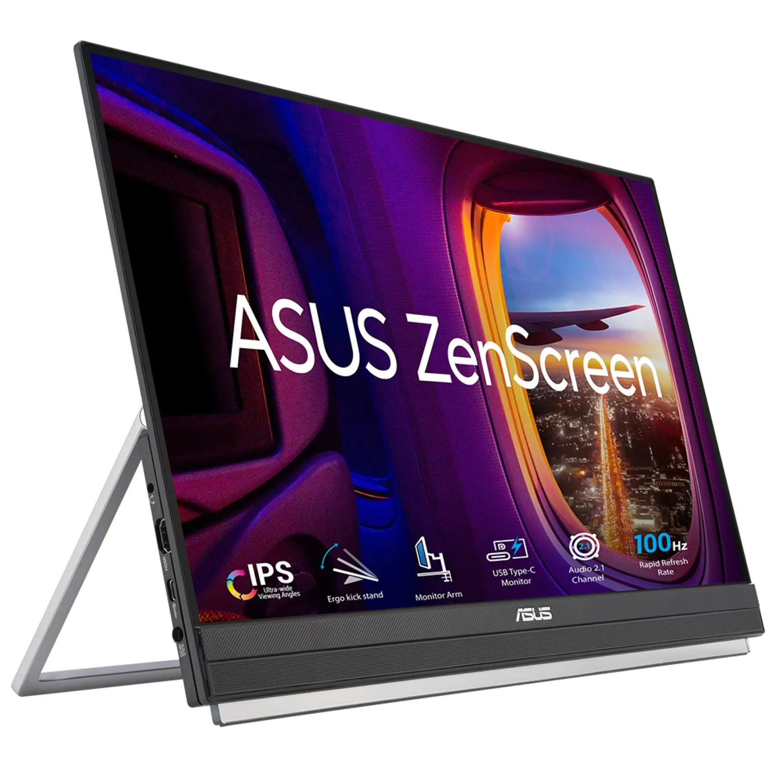 მონიტორი Asus Monitor portable 21.5" ZenScreen MB229CF HDMI, USB-C, MM, IPS, 100Hz, AdaptiveSync, Pivot, C-Clamp Arm