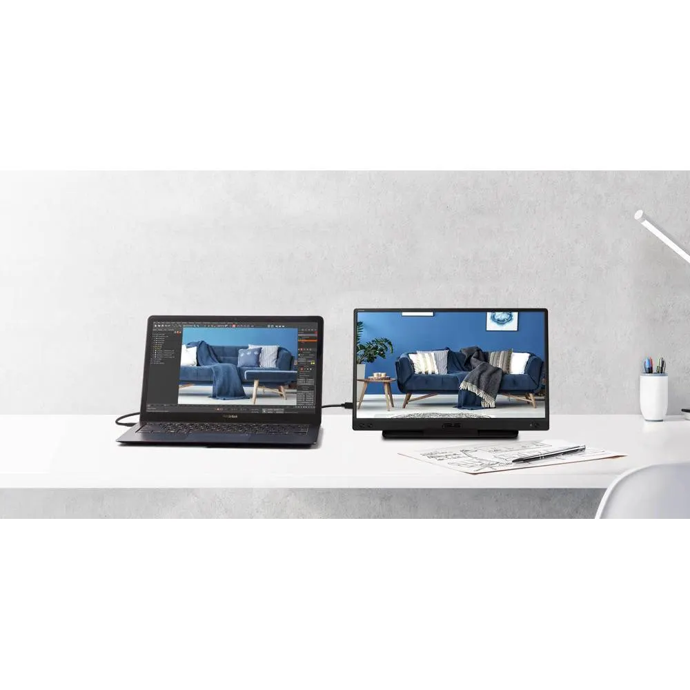 მონიტორი Asus MB166C ZenScreen, 15.6", Portable Monitor, FHD, IPS, Type-C, Black