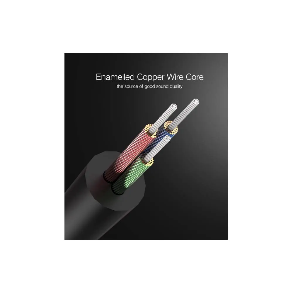 აუდიო კაბელი UGREEN AV119 (10732), 3.5mm Male to 3.5mm Male Cable, 0.5m, Black