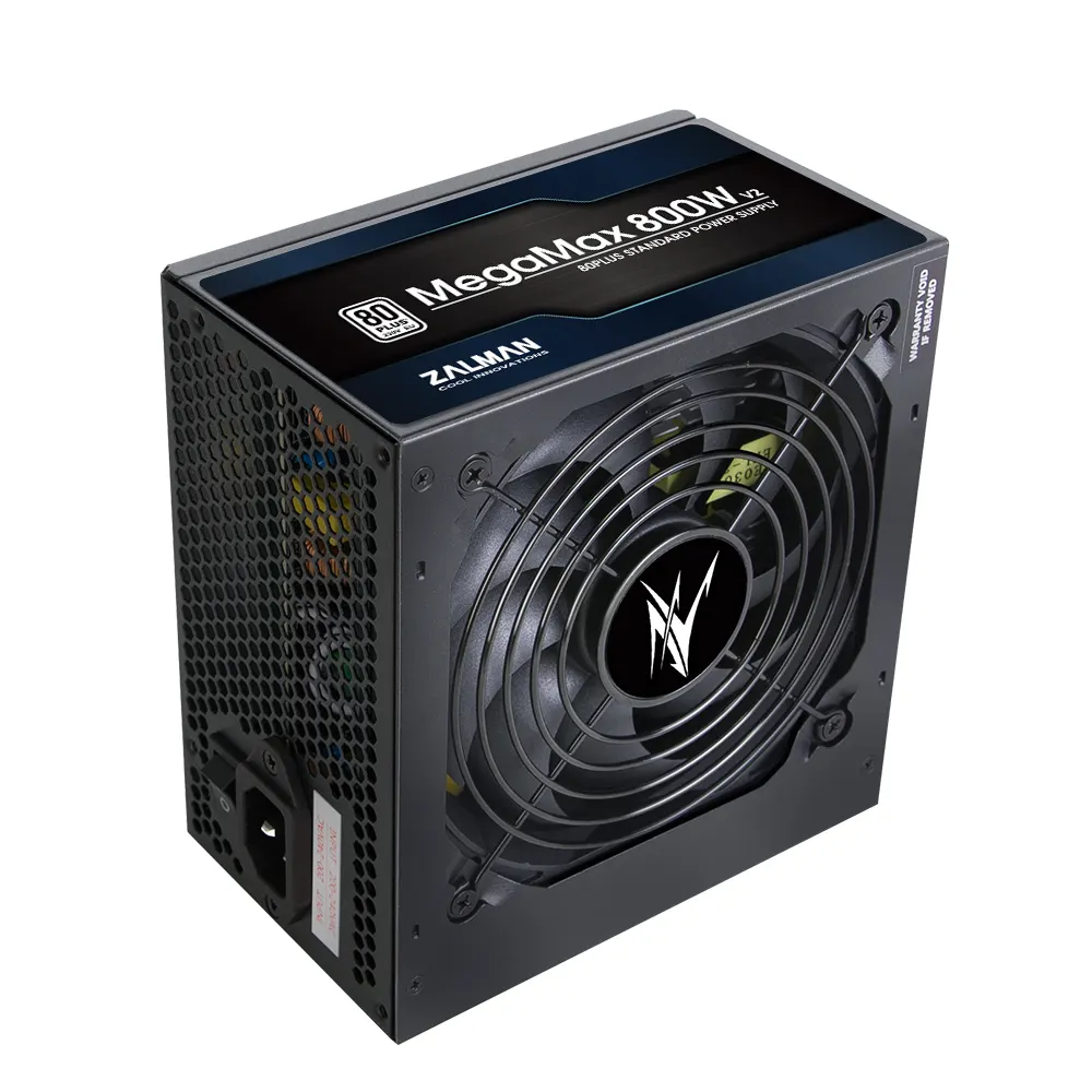 კვების ბლოკი Zalman PSU Megamax (800W), 83%, 80+ White, 120mm, 1xMB 24pin(20+4), 2xCPU (8pin+(4+4)pin) 4xMolex, 8xSATA, 4xPCIe 8pin(6+2)