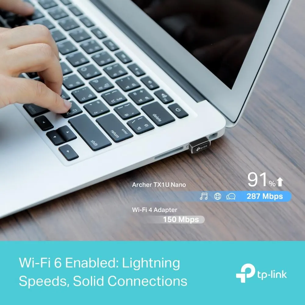 TP-Link, Archer TX1U Nano, USB Adapter, AX300 Nano Wi-Fi 6