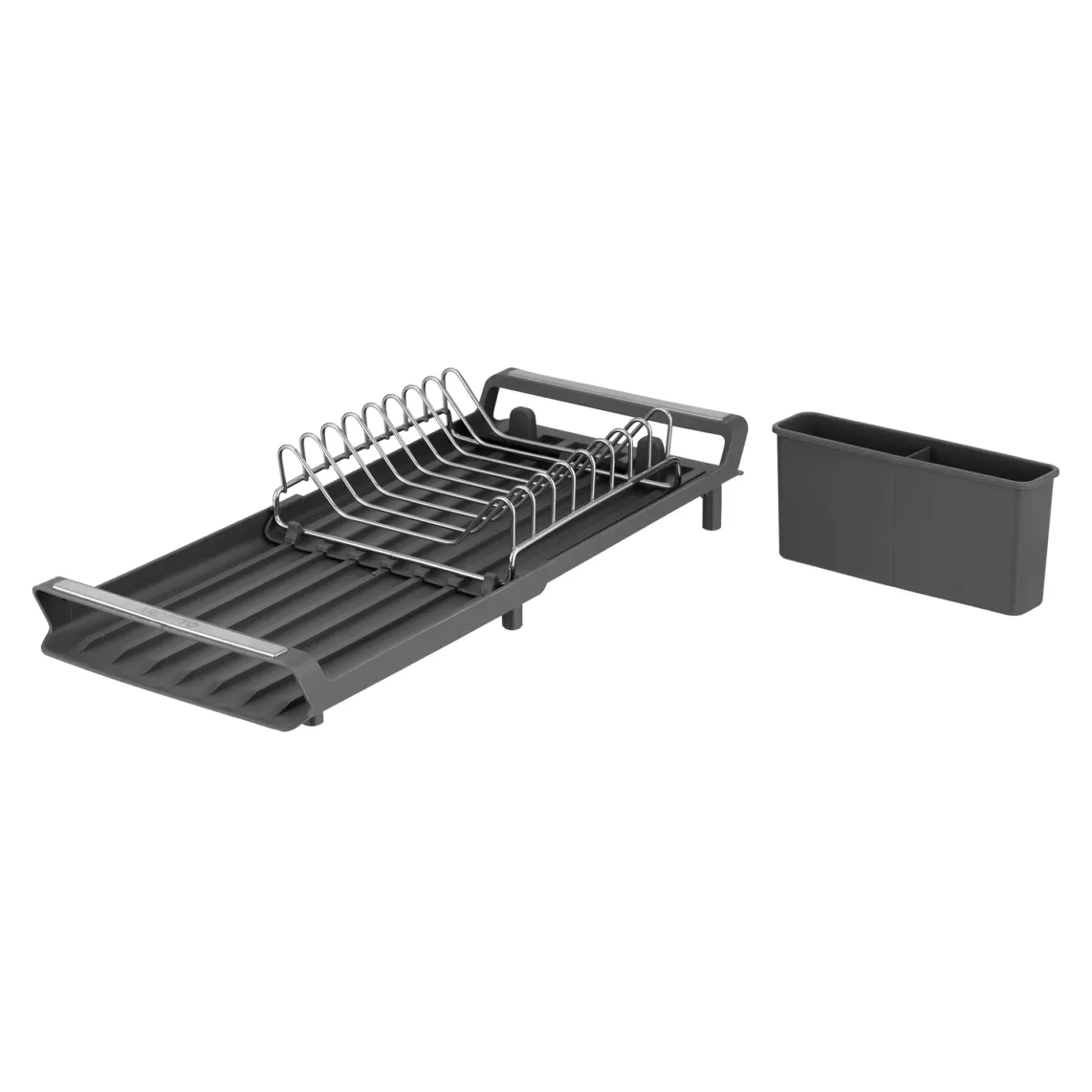 ჭურჭლის საშრობი ARDESTO Dish dryer with stand Minimalism 46.5x19.5x9.5cm, plastic, chrome plated iron, steel, dark grey