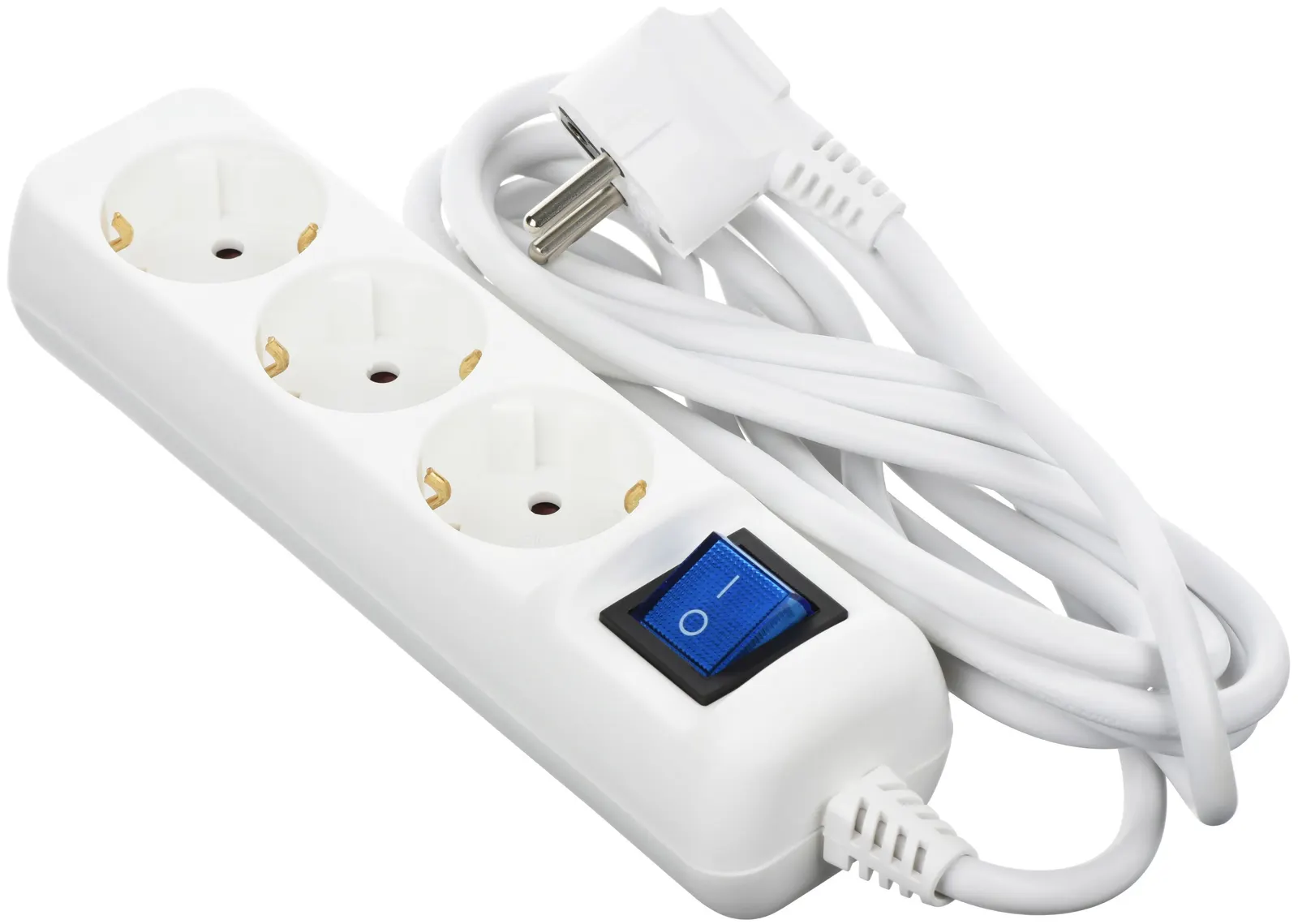 დამაგრძელებელი Power strip 2E 3XSchuko with switch, 3G*1.5mm, 1.5m, white