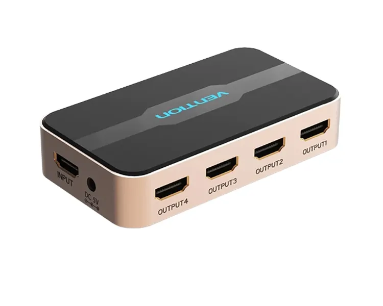 სპლიტერი Vention ACCG0-EU 4K/30Hz 1 In 4 Out HDMI Splitter Gold Aluminum