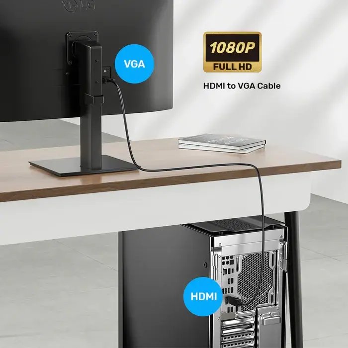 HDMI კაბელი V1185A, UNITEK, HDMI to VGA Adapter Cable 2M..