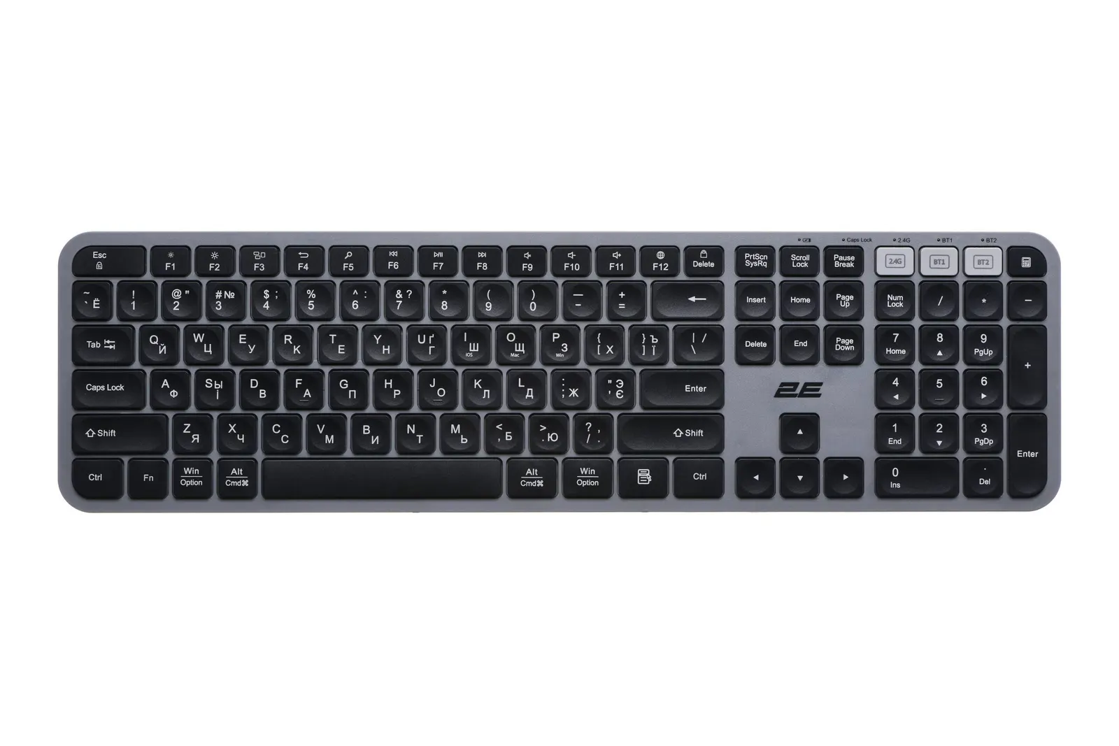კლავიატურა Keyboard 2E KS240 WL BT Gray