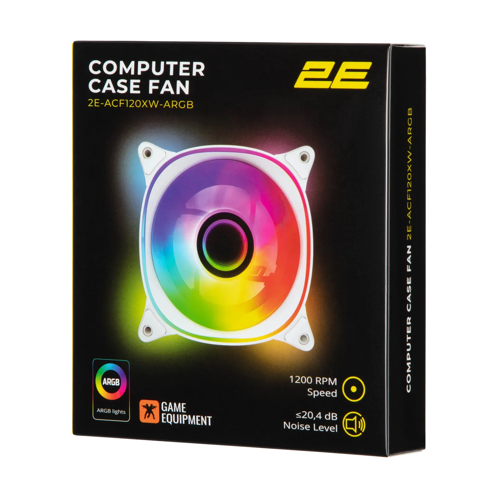 2E GAMING Case Fan Air Cool X Fan ACF120XB-ARGB, 120mm, 1200rpm, 3pin, 3pin +5VARGB, 20,4dBa, white