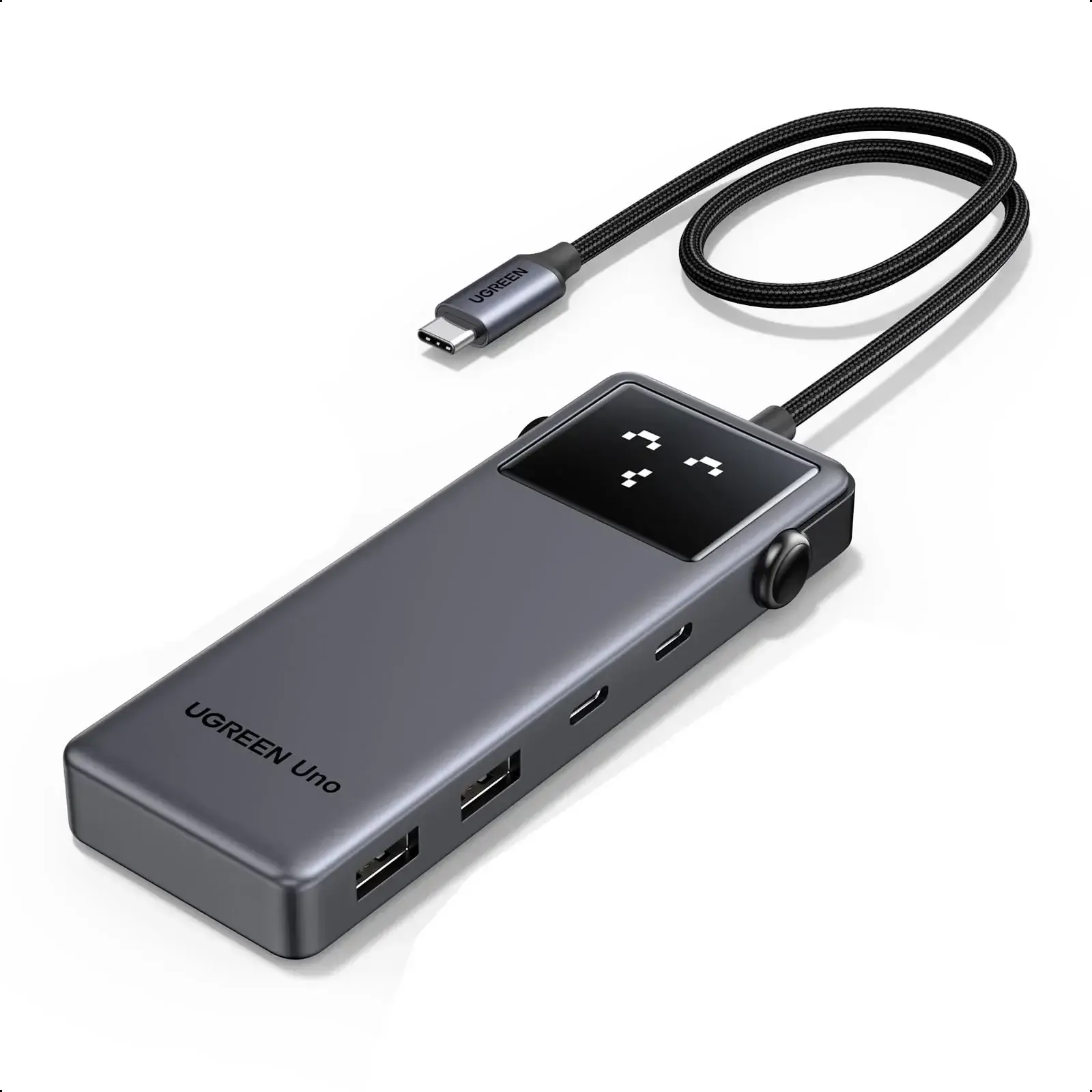 Type-C ჰაბი CM888, UGREEN, USB HUB, Groovy Robot, 6-in-1, HDMI, USB-A, Type-C, HUB, Space Gray.