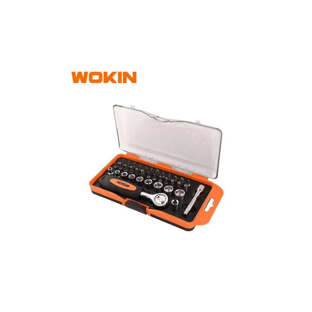 ქანჩის გასაღების ნაკრები Wokin 206638, 38Pcs Tool Set, Orange/Black