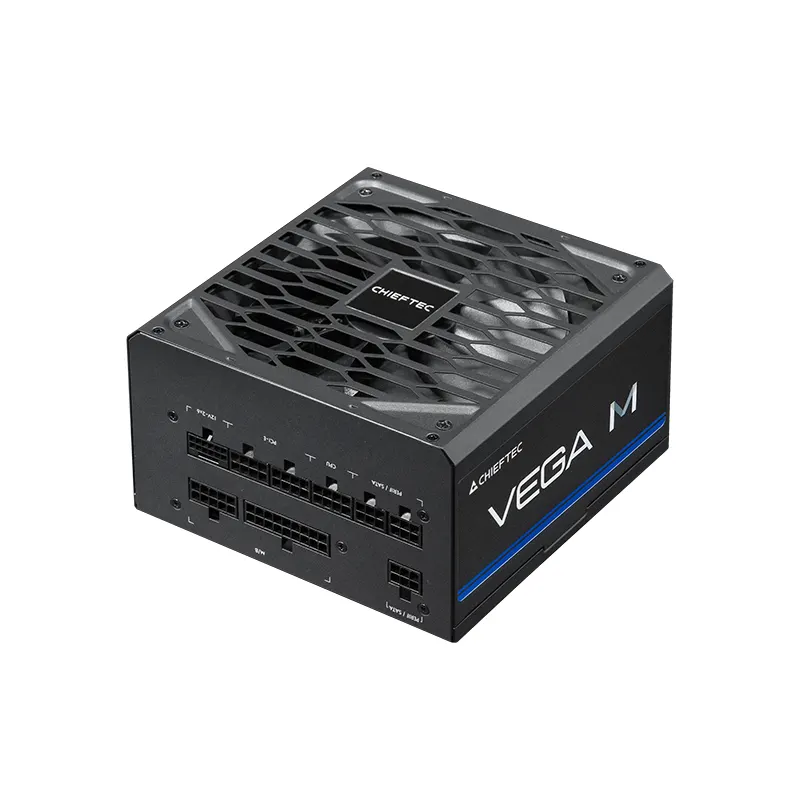 კვების ბლოკი CHIEFTEC PSU Vega M (750W), >90%, 80+ Gold, 135mm FDB, 1xMB 24pin(20+4), 2xCPU 8pin(4+4), 3xMolex, 6xSATA, 4xPCIe 8pin(6+2), 1xPCIe GEN5 16pin, Fully Modular
