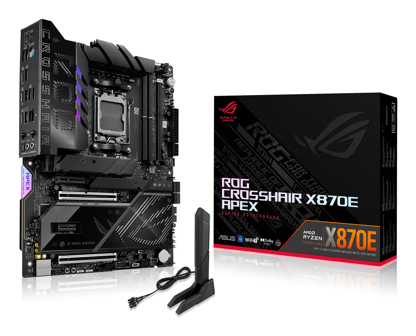 დედაპლატა ASUS Motherboard ROG CROSSHAIR X870E APEX sAM5 X870E 2xDDR5 M.2 USB Type-C Wi-Fi BT ATX