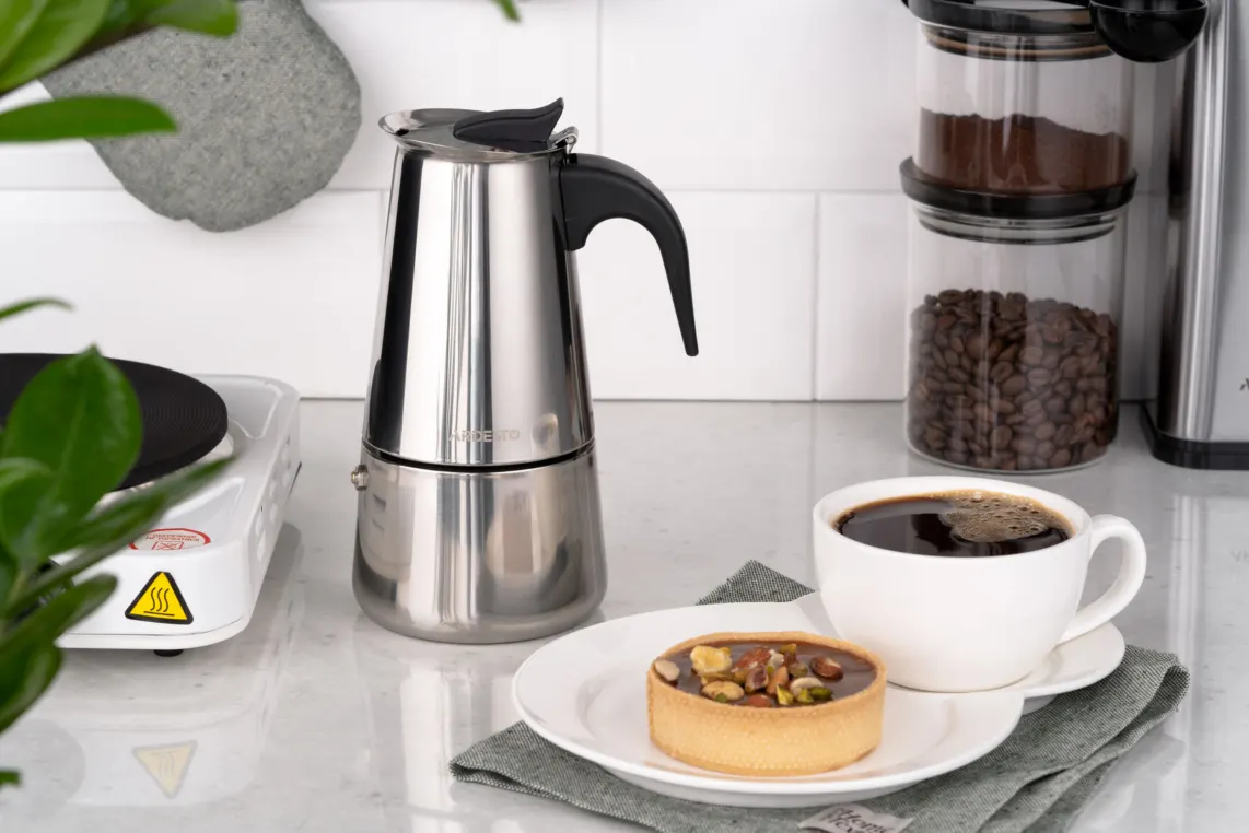 ყავადანი Ardesto Coffee Maker Gemini Apulia, 0.2l, 4 cups, stainless steel