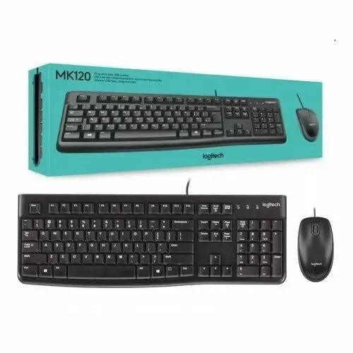 MK120, LOGITECH, Keyboard, USB COMBO, ENG/RU, BLACK.
