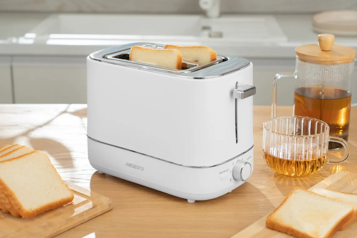 ტოსტერი Ardesto toaster Timeless Elegance, 800W, plastic, 2 slots, white