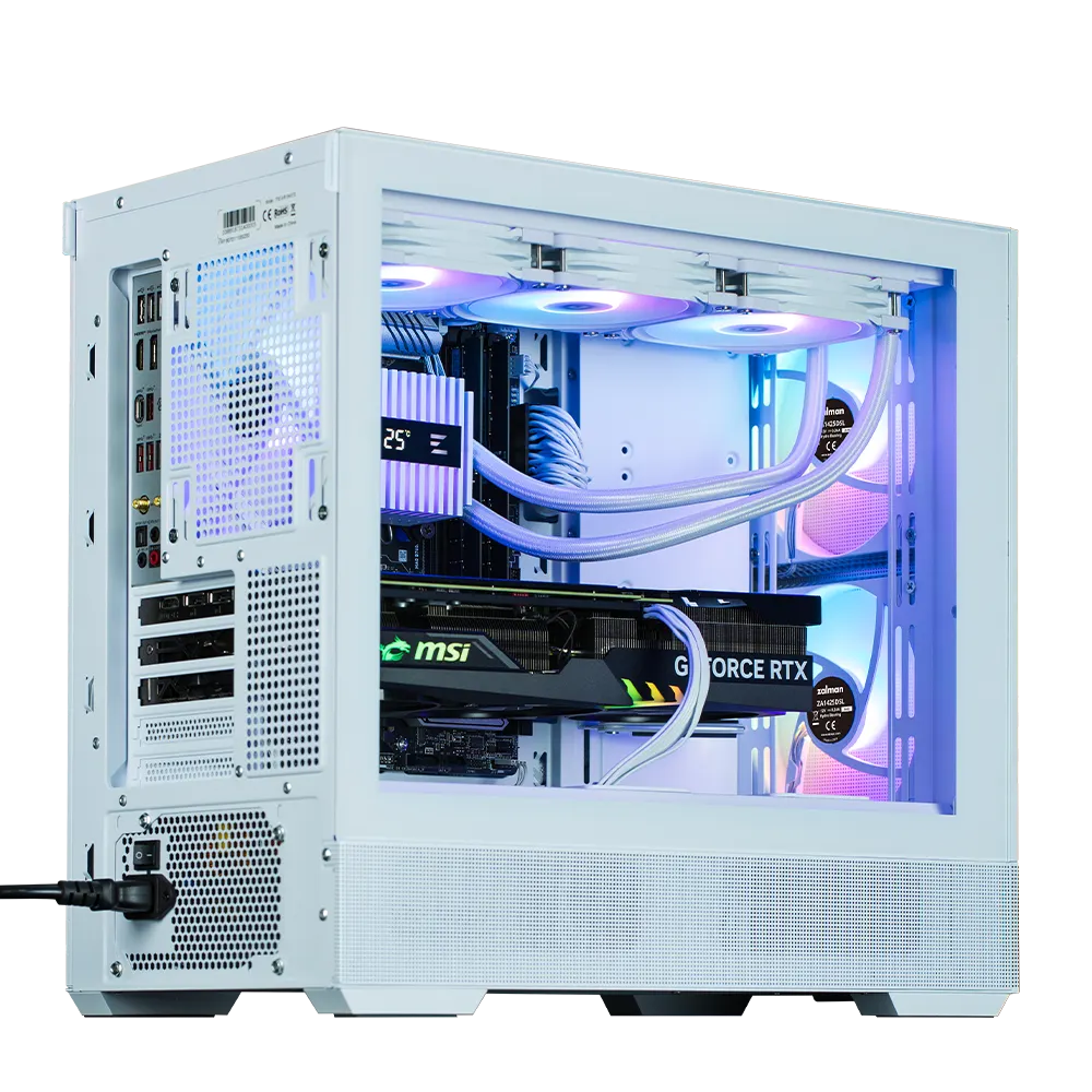 ქეისი Zalman PC case P30 Air without PSU, 1xUSB3.0, 1xUSBType-C, 3x140mm ARGB, VGA 392mm, LCS ready, TG Side Panel, mATX, white
