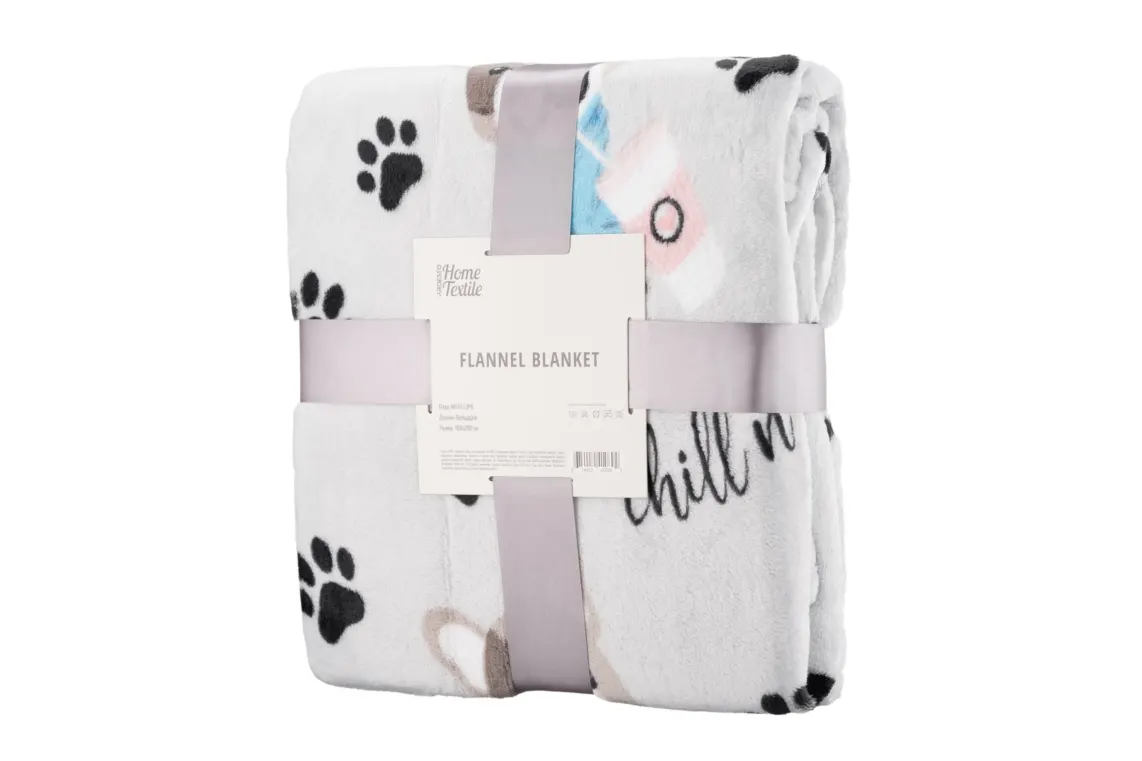 პლედი Ardesto Flannel blanket, 160x200cm, 100% polyester, bulldog coffee