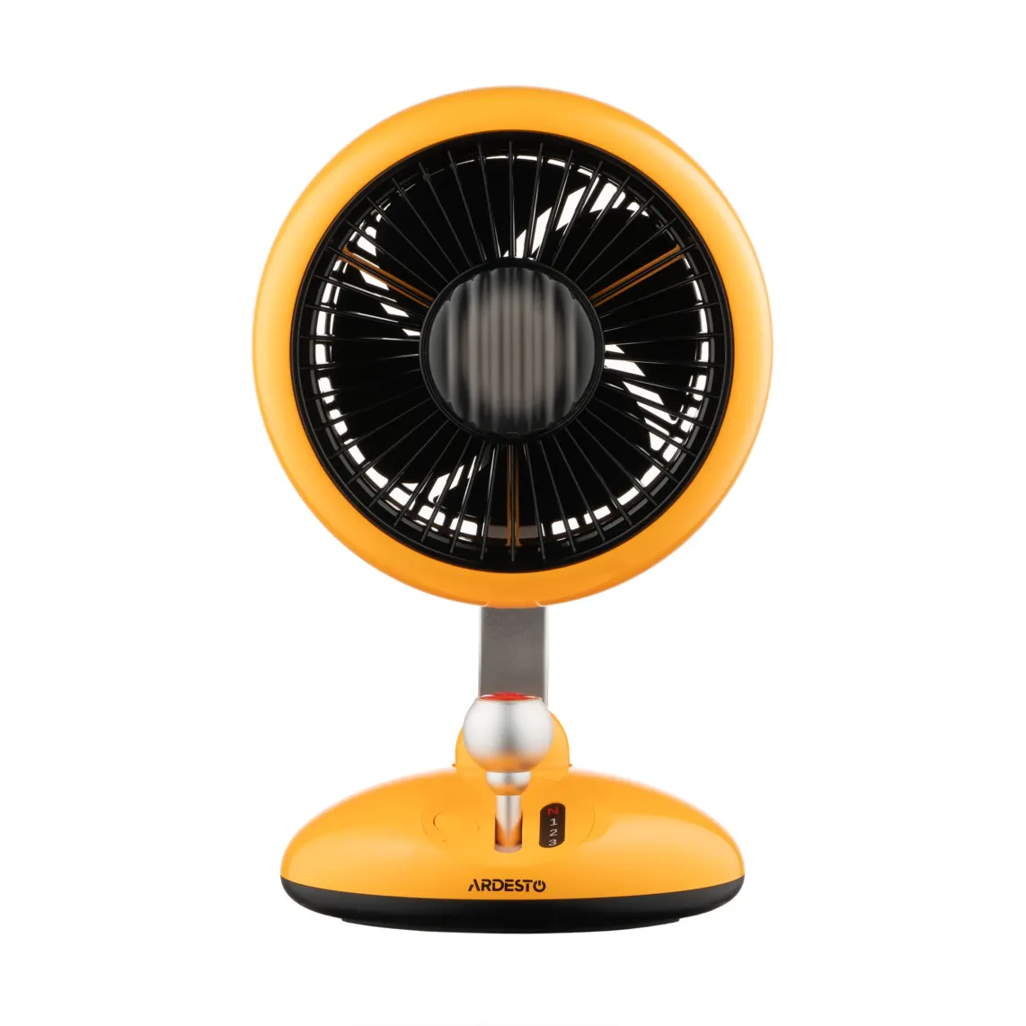 ARDESTO Table fan AviaFan FT-F3600Y desktop, 12cm, rechargeable, backlight, USB-A Type-C, yellow