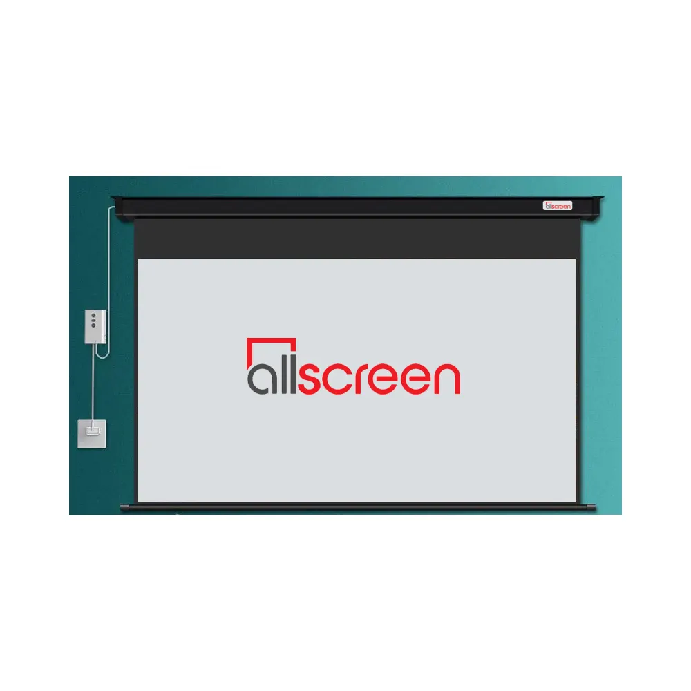 პროექტორის ელექტრო ეკრანი ALLSCREEN ELECTRIC PROJECTION SCREEN 200X200CM HD FABRIC CMP-8080B WITH REMOTE CONTROL 110 inch