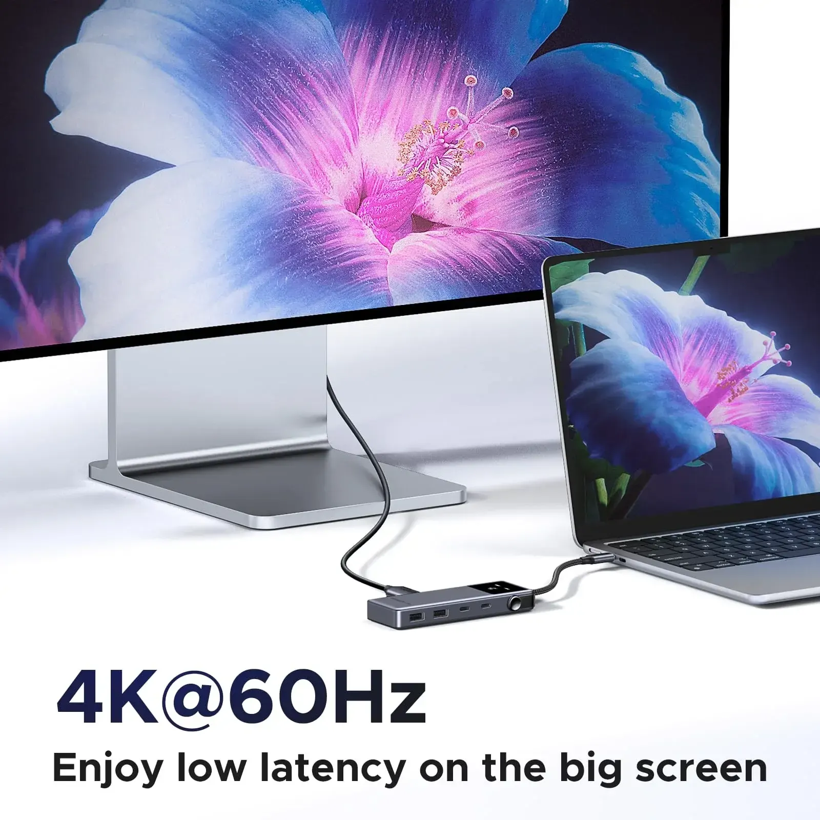 Type-C ჰაბი CM888, UGREEN, USB HUB, Groovy Robot, 6-in-1, HDMI, USB-A, Type-C, HUB, Space Gray.