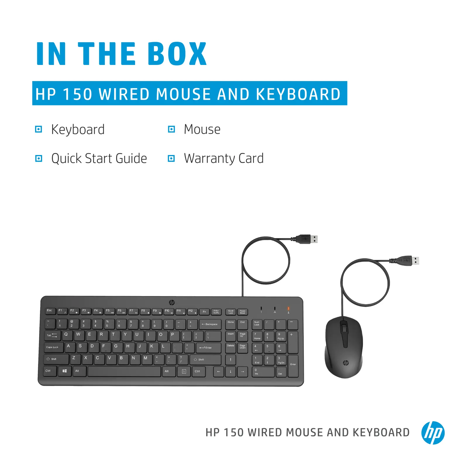 HP 150 Wired Mouse and Keyboard Combination RUSS