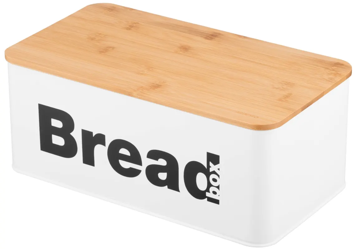 პურის ყუთი Ardesto Bread bin Midori 33x18x13cm, metal, bamboo, white