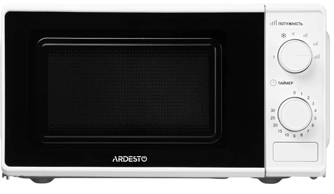 მიკროტალღური ღუმელი ARDESTO Microwave oven, 20L, mechanical control, 700W, button opening, white