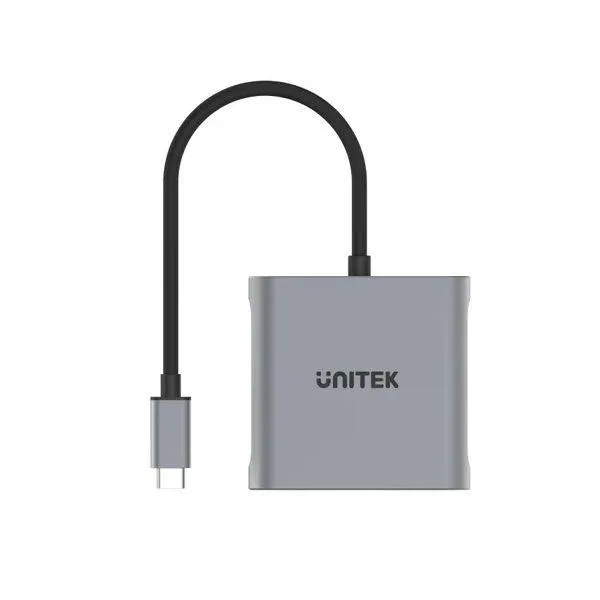 V1404B, UNITEK, USB-C to Dual HDMI2.0 4K Adapter with MST, Space Gray