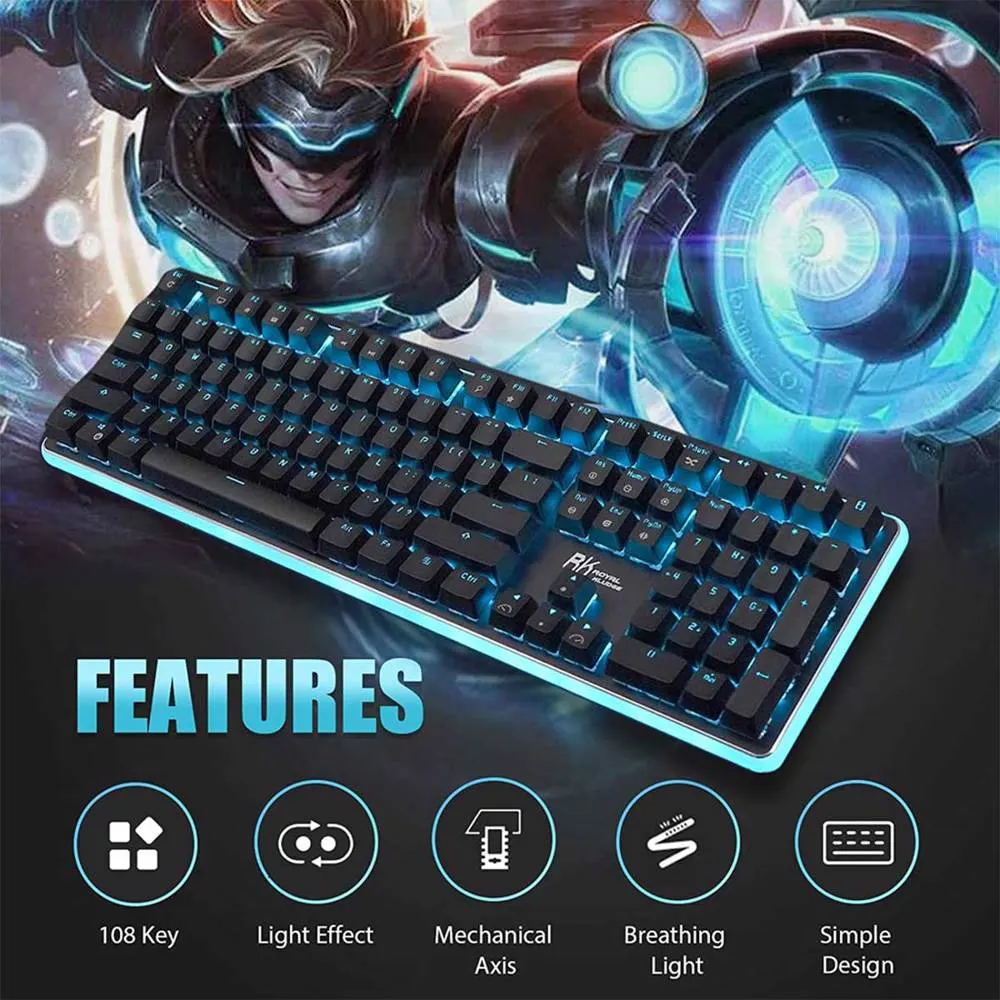 კლავიატურა Royal Kludge RK 918 Mechanical Keyboard, Blue switch, Wired, USB, Black