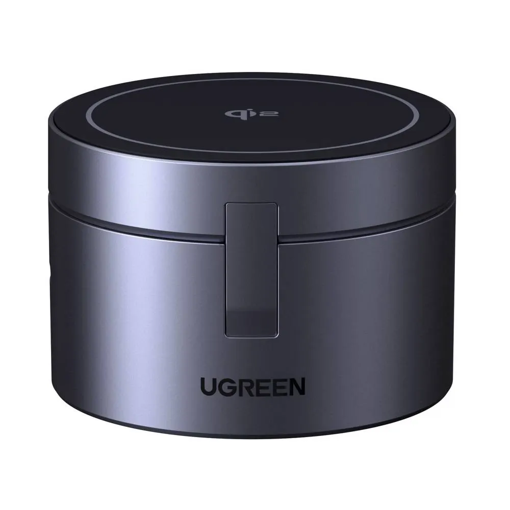 უსადენო დამტენი UGREEN W712 (65148) Magflow Qi2.2, 15W, 3in1 Wireless Charger, Grey