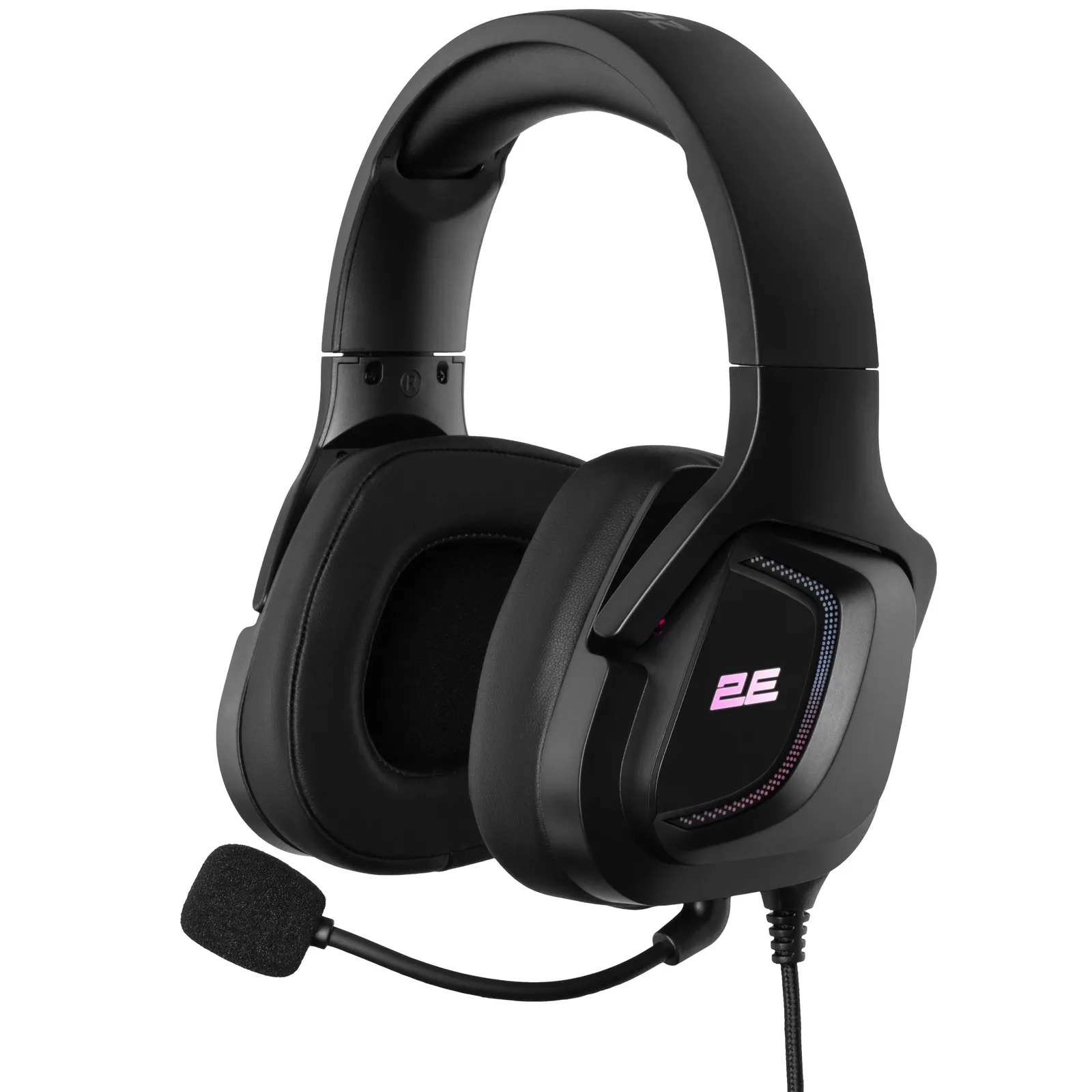 ყურსასმენი 2E GAMING Headset HG340, mini-jack/dual 3.5mm, RGB, 2m, black