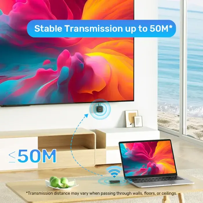 V1184A, UNITEK, Wireless HDMI, USB-C Wireless HDMI Extender Kit, HD, Kit Up to 50M.