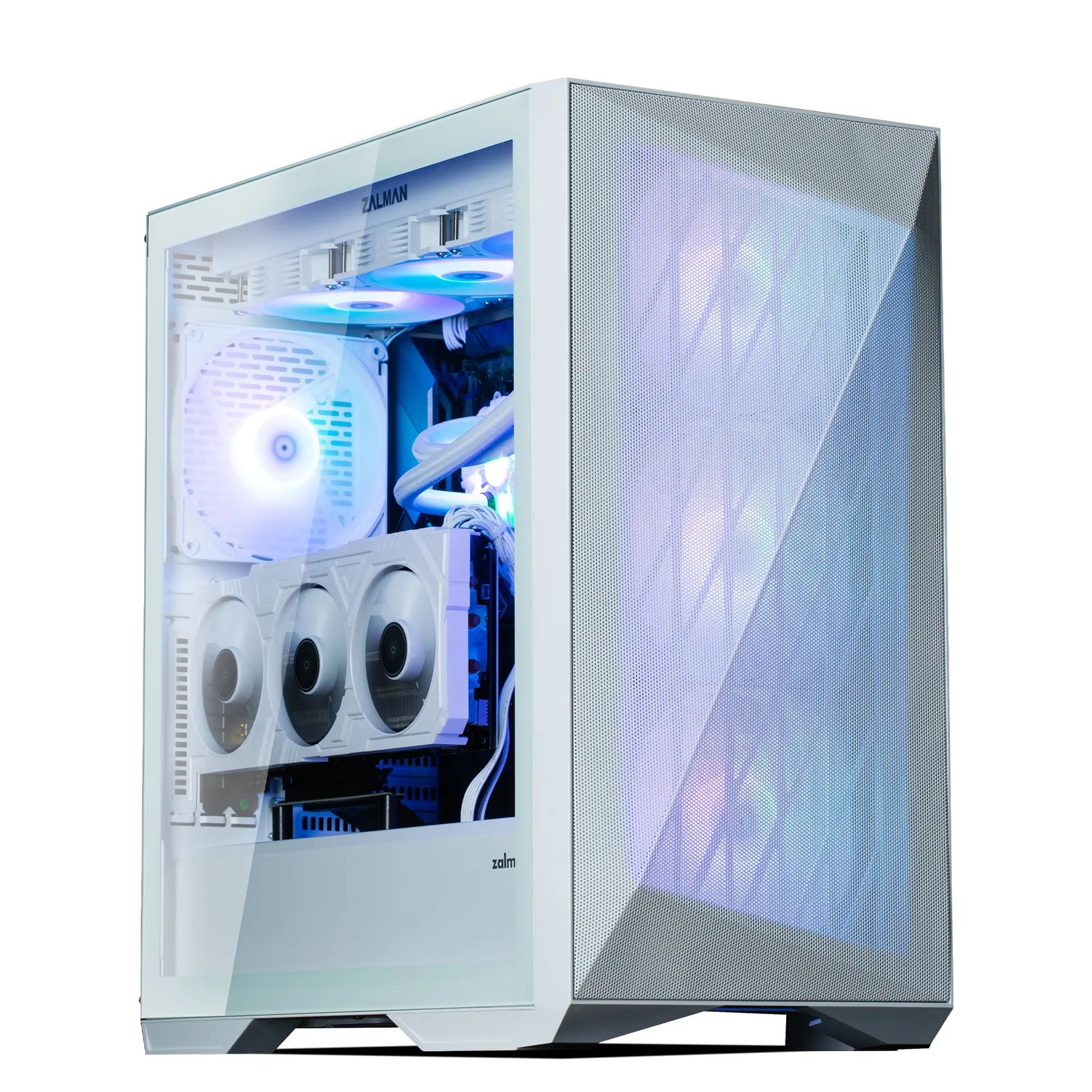 ქეისი Zalman PC case Z9 Iceberg MS without PSU, 2xUSB3.0, 2xUSB2.0, 1xUSB 3.1 Gen2 Type-C, 4x140mm ARGB, VGA 390mm, LCS ready, TG Side Panel, EATX, white